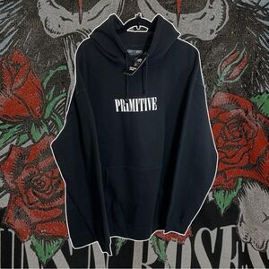 PRIMITIVE x Guns N' Roses Skull/Roses Fleece Black Hoodie  XXL